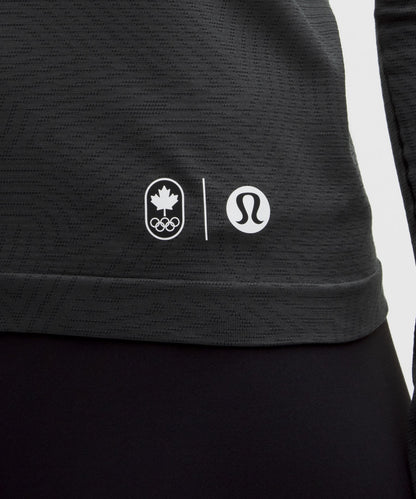 Lululemon Women's Team Canada Swiftly Tech Long-Sleeve Shirt 2.0 Waist Length *COC Logo