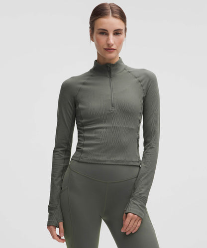 Lululemon It's Rulu Cropped Half Zip *Chevron Updated