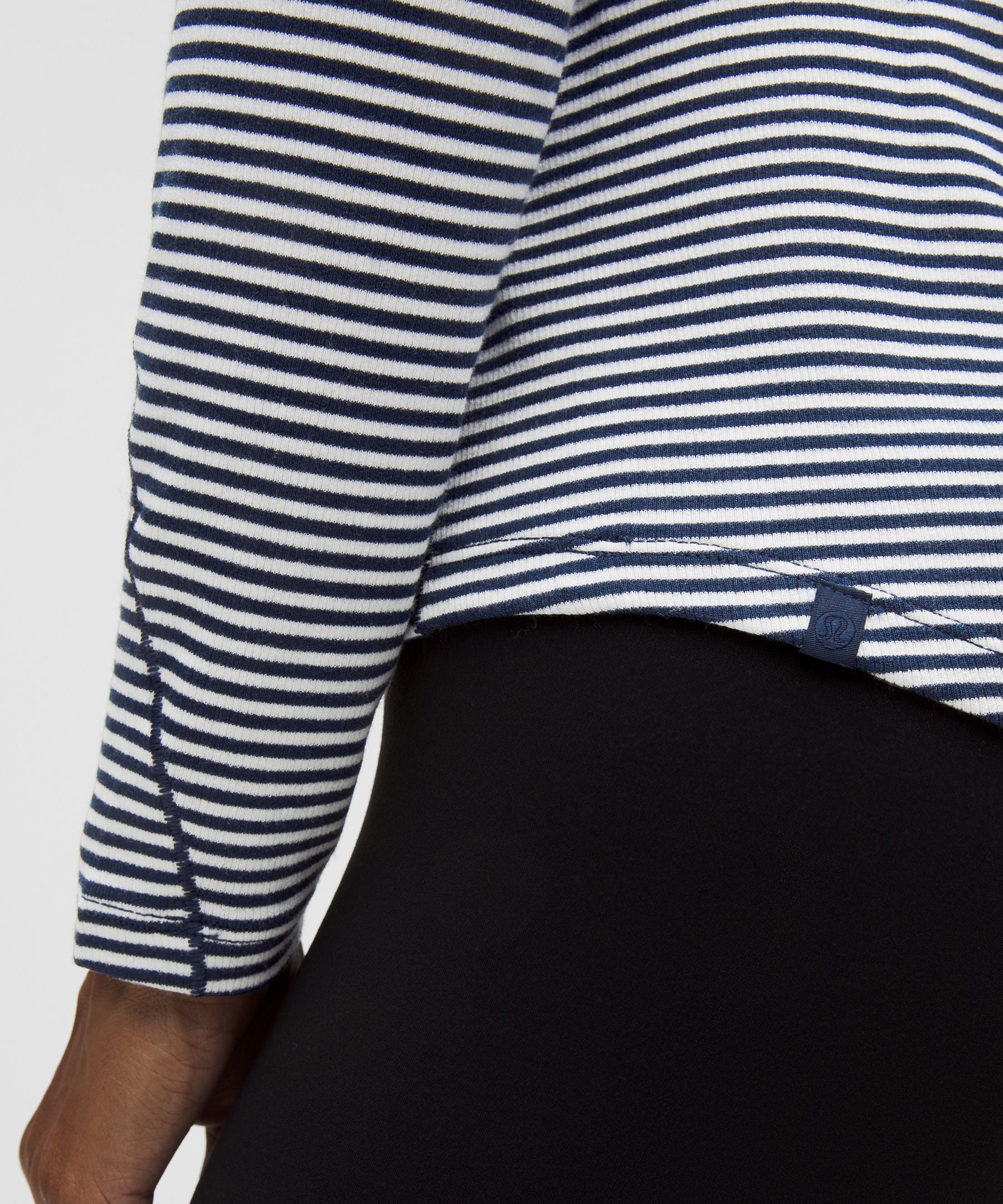 Lululemon Hold Tight Long-Sleeve Shirt Minute Stripe White Club Blue