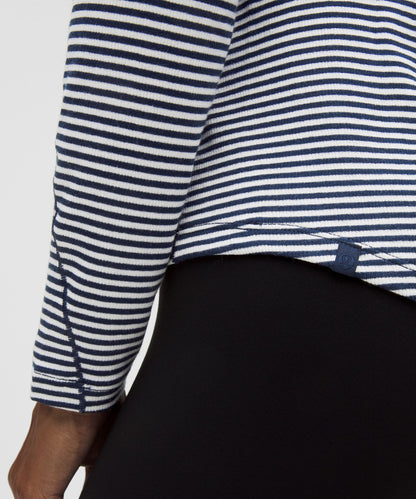 Lululemon Hold Tight Long-Sleeve Shirt Minute Stripe White Club Blue