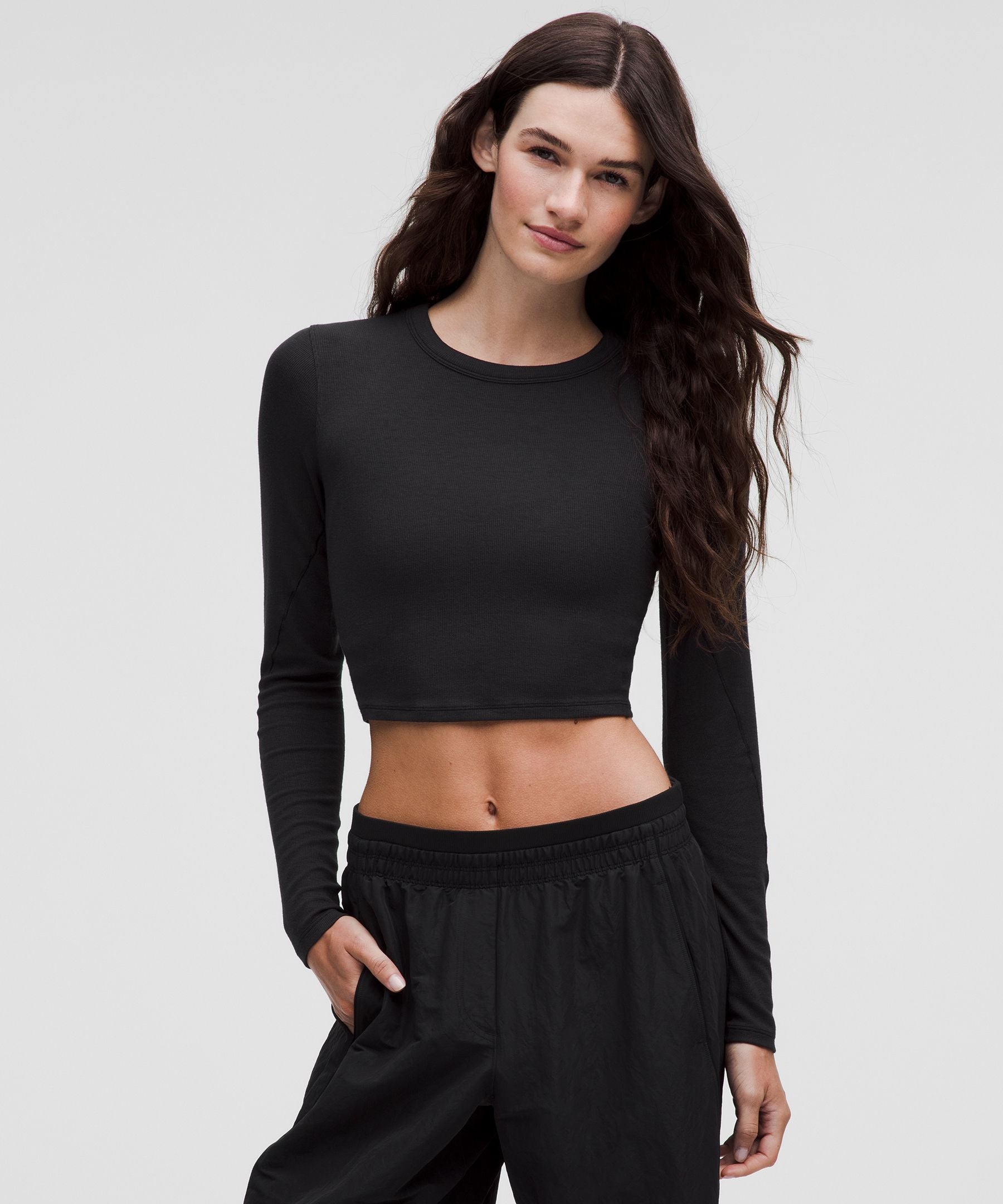 Lululemon Women's Hold Tight Straight-Hem Cropped Long-Sleeve Shirt