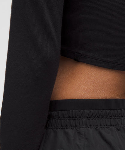 Lululemon Women's Hold Tight Straight-Hem Cropped Long-Sleeve Shirt