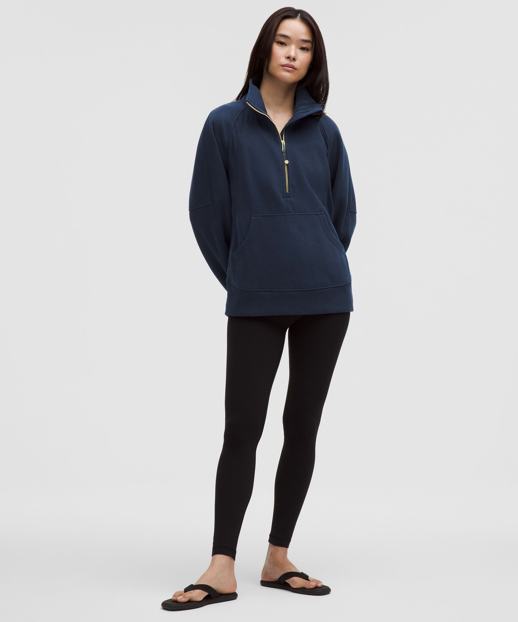 Lululemon Scuba Oversized Funnel-Neck Half Zip *Long Club Blue/Gold