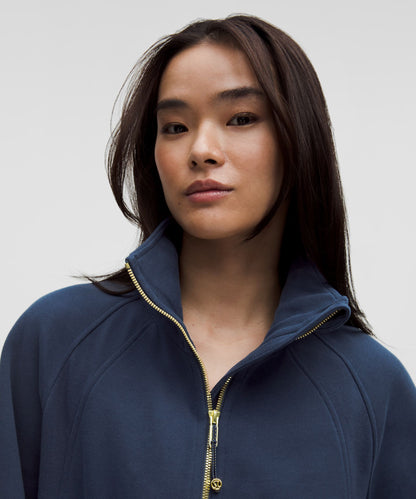 Lululemon Scuba Oversized Funnel-Neck Half Zip *Long Club Blue/Gold