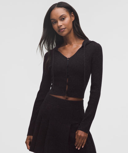 Lululemon Micro Cable Merino Wool Hooded Cardigan