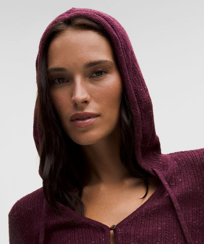 Lululemon Micro Cable Merino Wool Hooded Cardigan