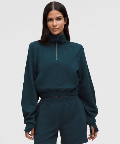 Lululemon Women's Scuba Cropped Funnel-Neck Half Zip *Waffle