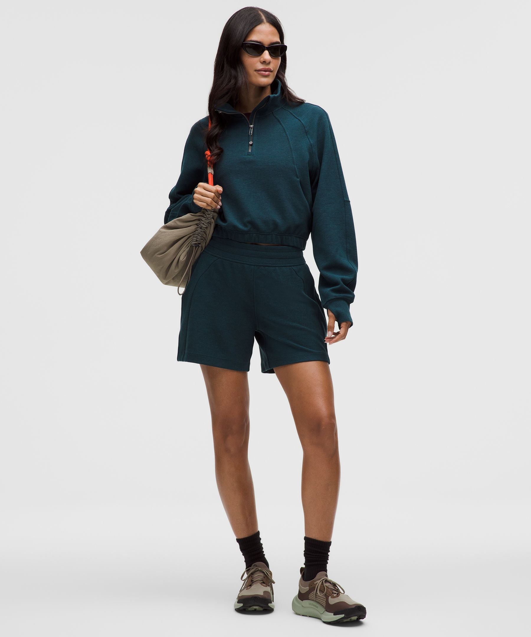 Lululemon Women's Scuba Cropped Funnel-Neck Half Zip *Waffle