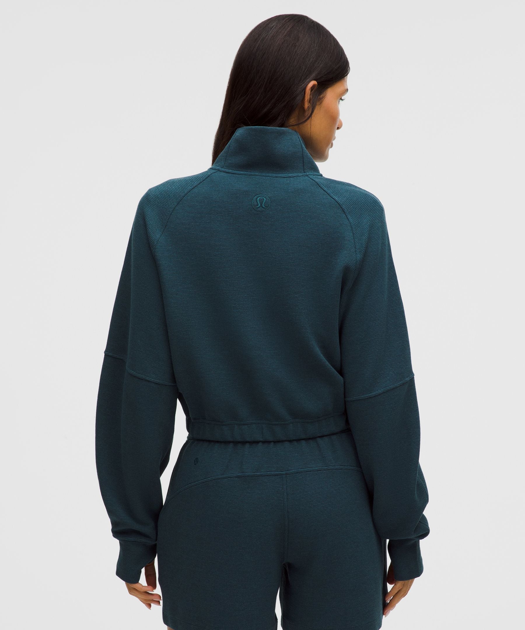 Lululemon Women's Scuba Cropped Funnel-Neck Half Zip *Waffle
