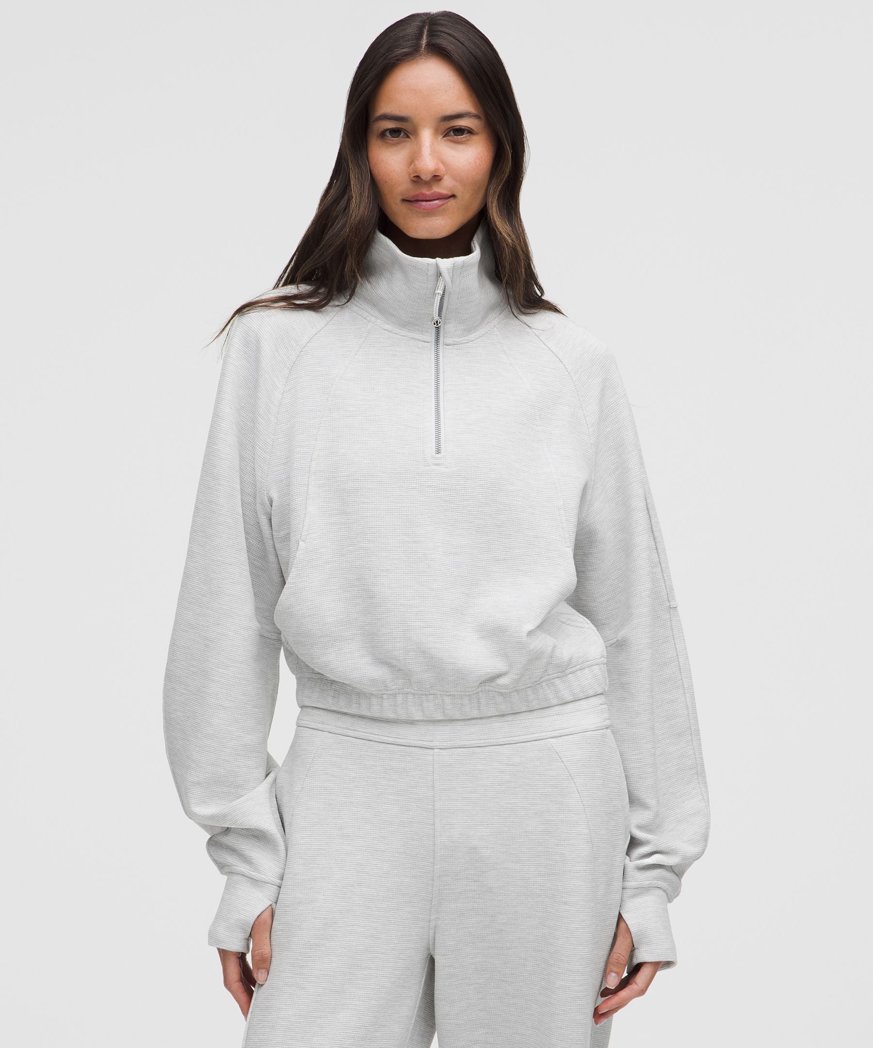 Lululemon Women's Scuba Cropped Funnel-Neck Half Zip *Waffle