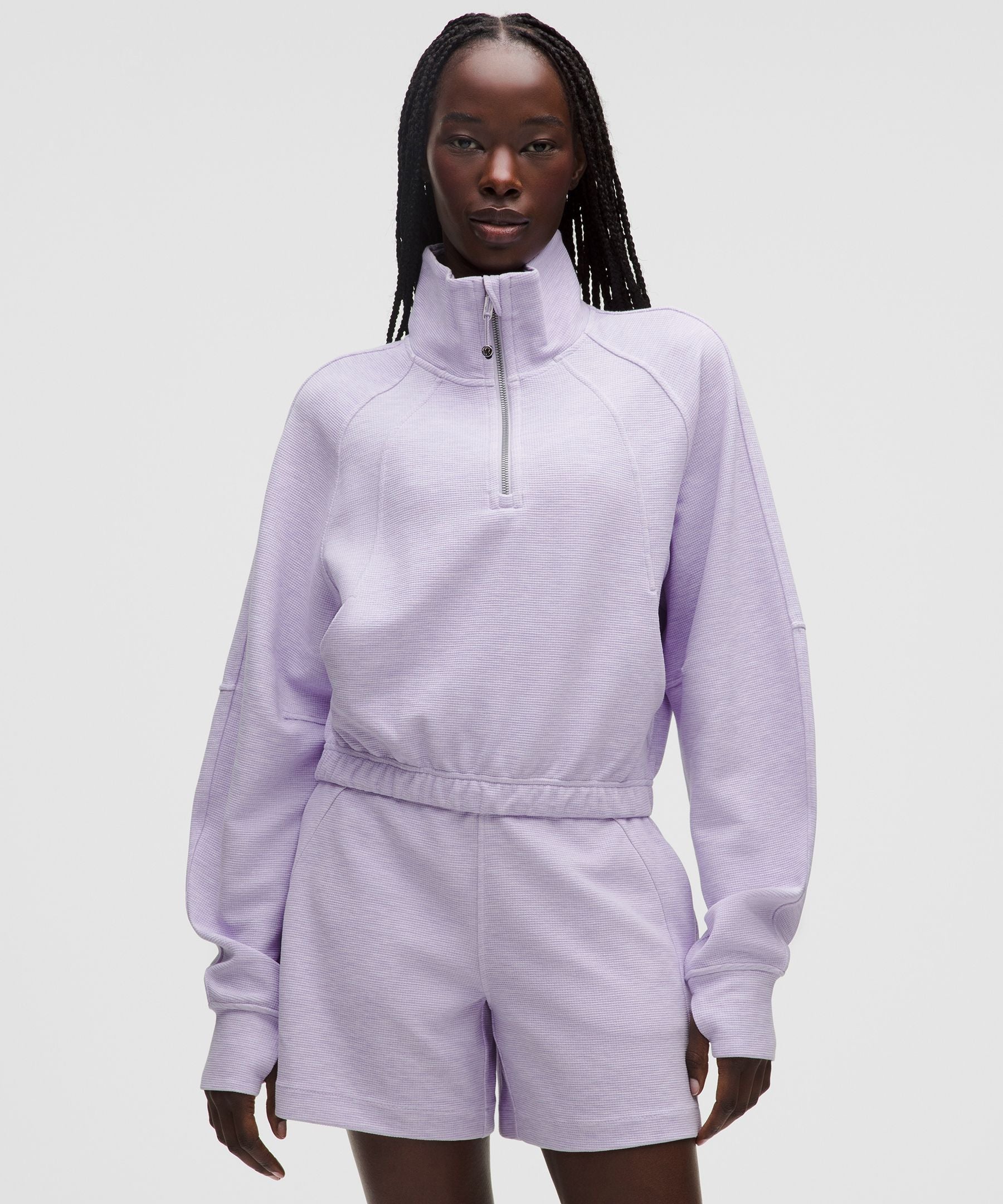 Lululemon Women's Scuba Cropped Funnel-Neck Half Zip *Waffle