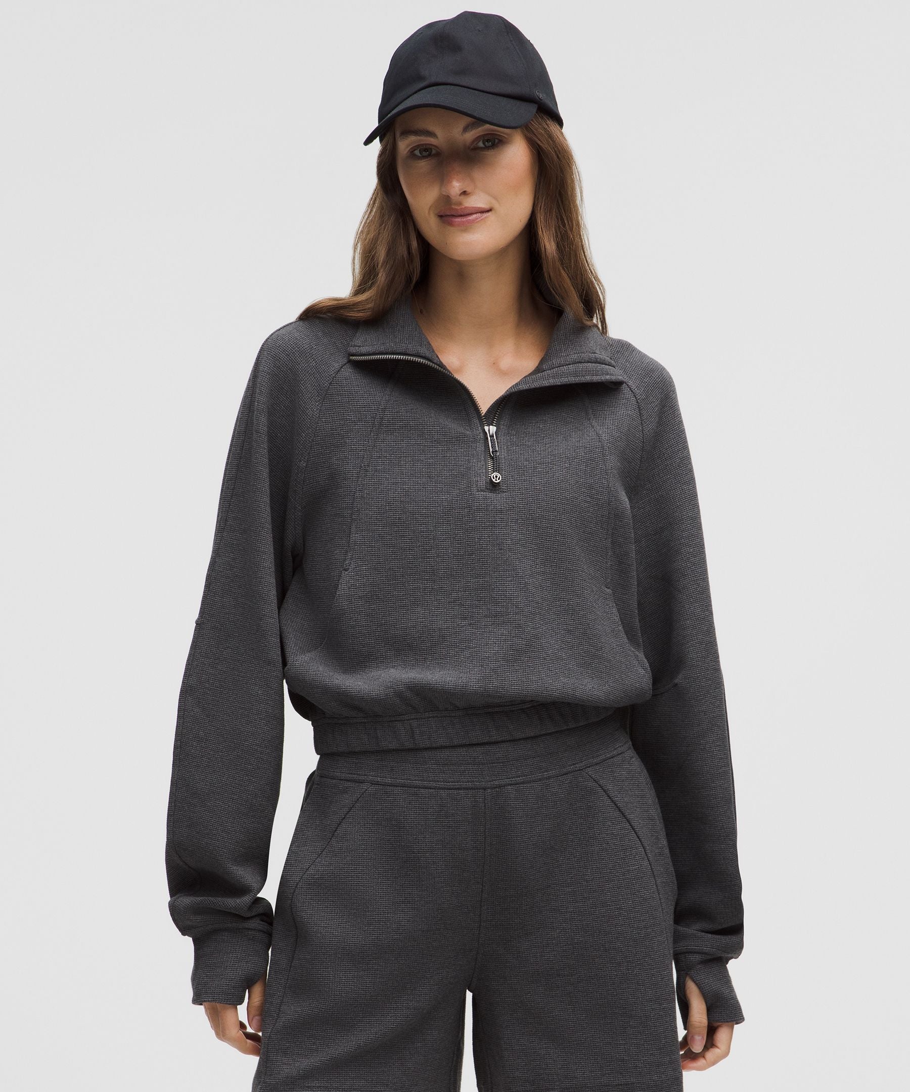 Lululemon Scuba Cropped Funnel-Neck Half Zip *Waffle