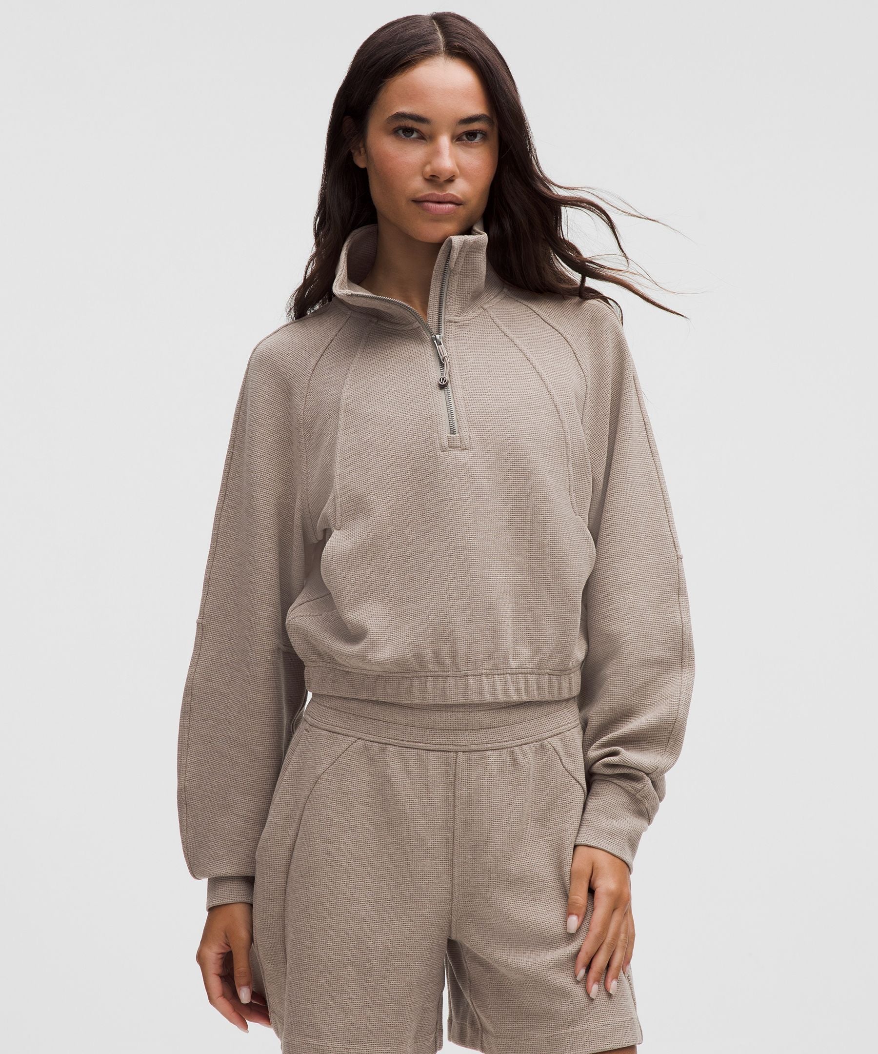Lululemon Scuba Cropped Funnel-Neck Half Zip *Waffle