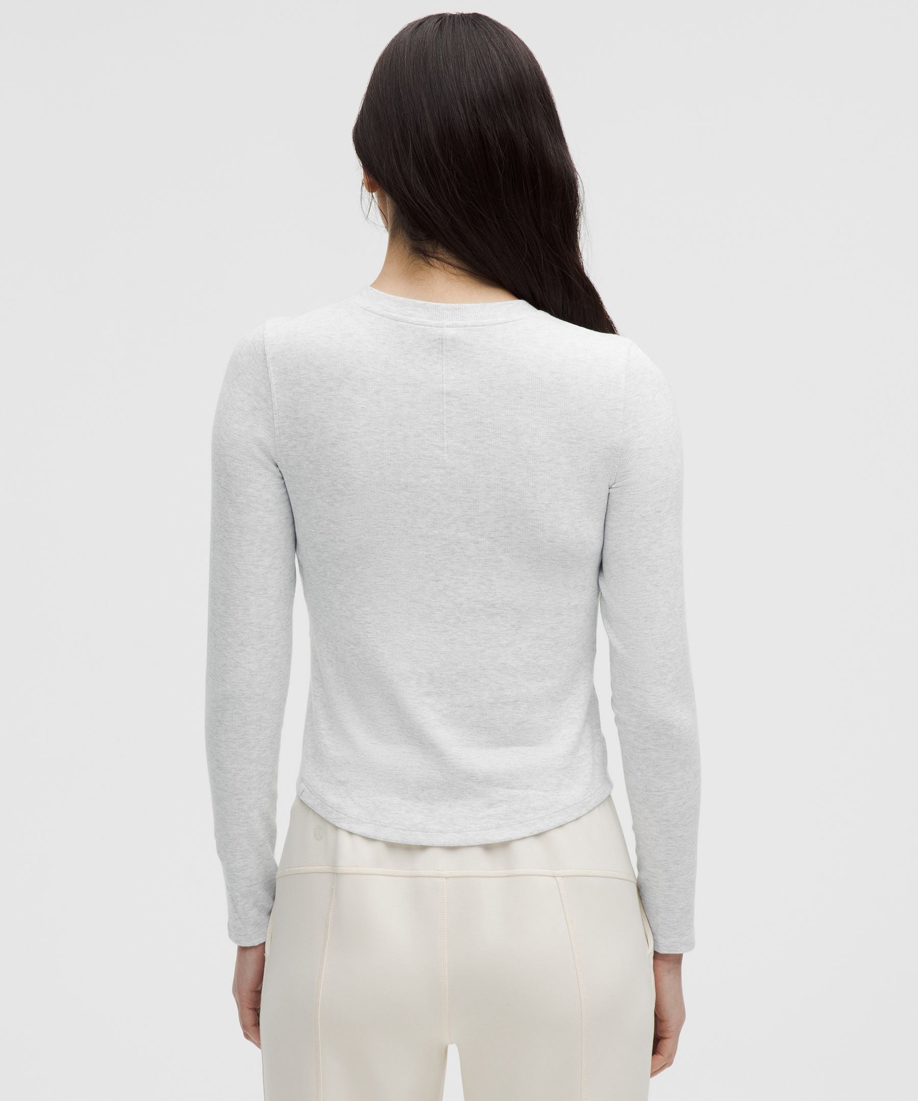 Lululemon Hold Tight Long-Sleeve Henley Heathered Core Ultra Light Grey