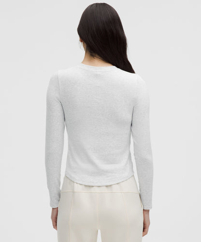 Lululemon Hold Tight Long-Sleeve Henley Heathered Core Ultra Light Grey
