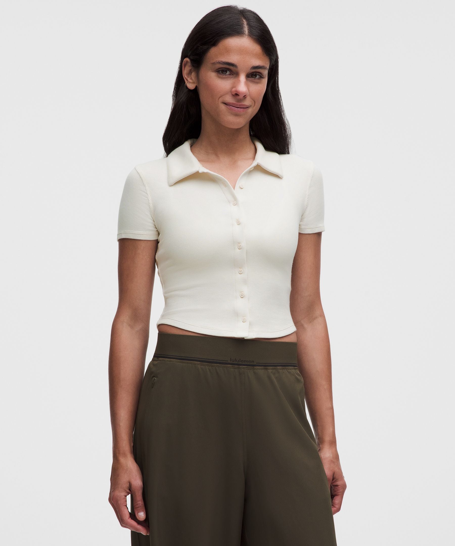 Lululemon Women's Button-Up Collared Short-Sleeve Shirt