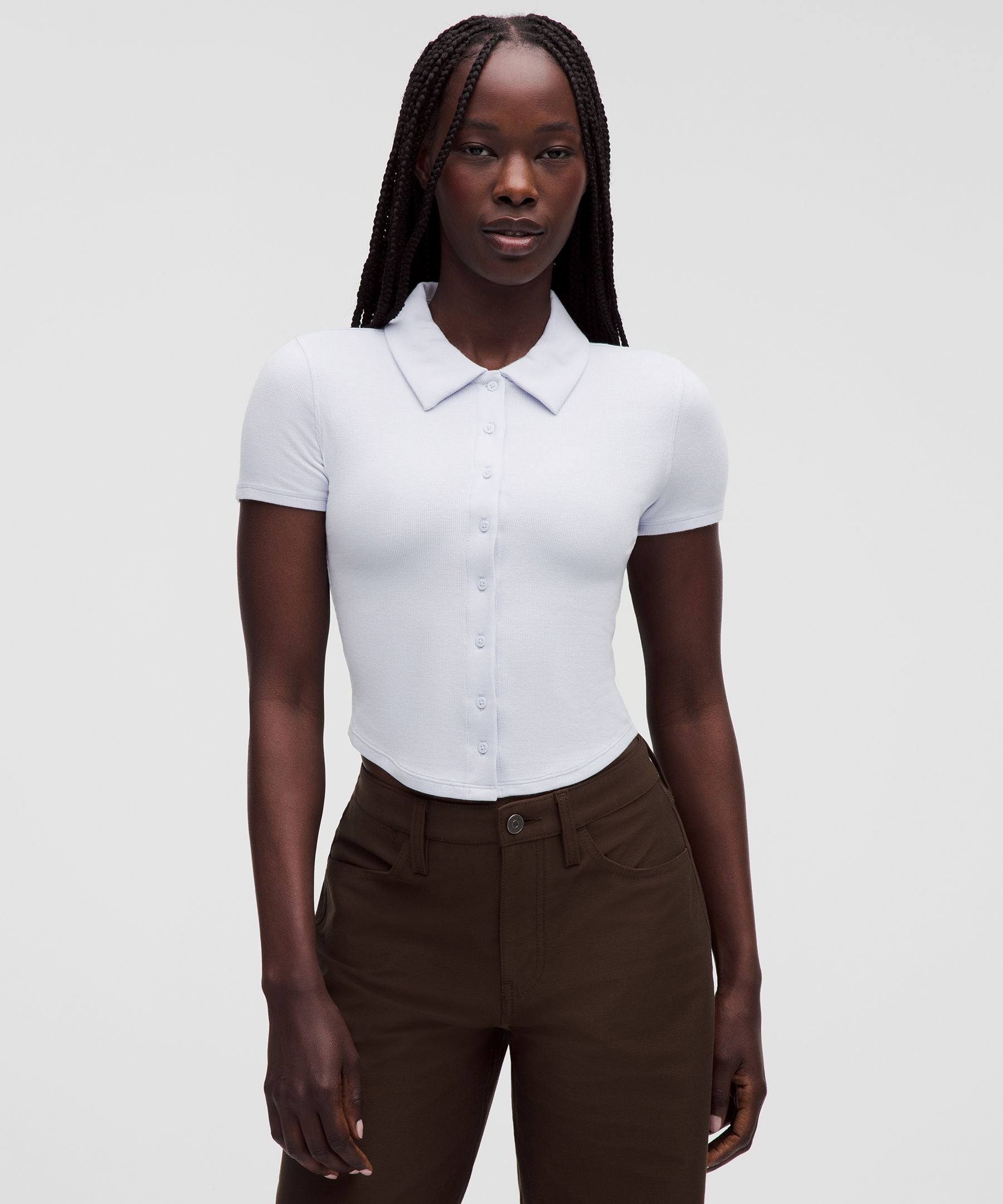 Lululemon Women's Button-Up Collared Short-Sleeve Shirt