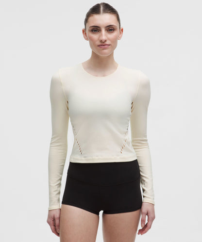 Lululemon Women's RevealKnit Eyelet Crewneck Long-Sleeve Shirt