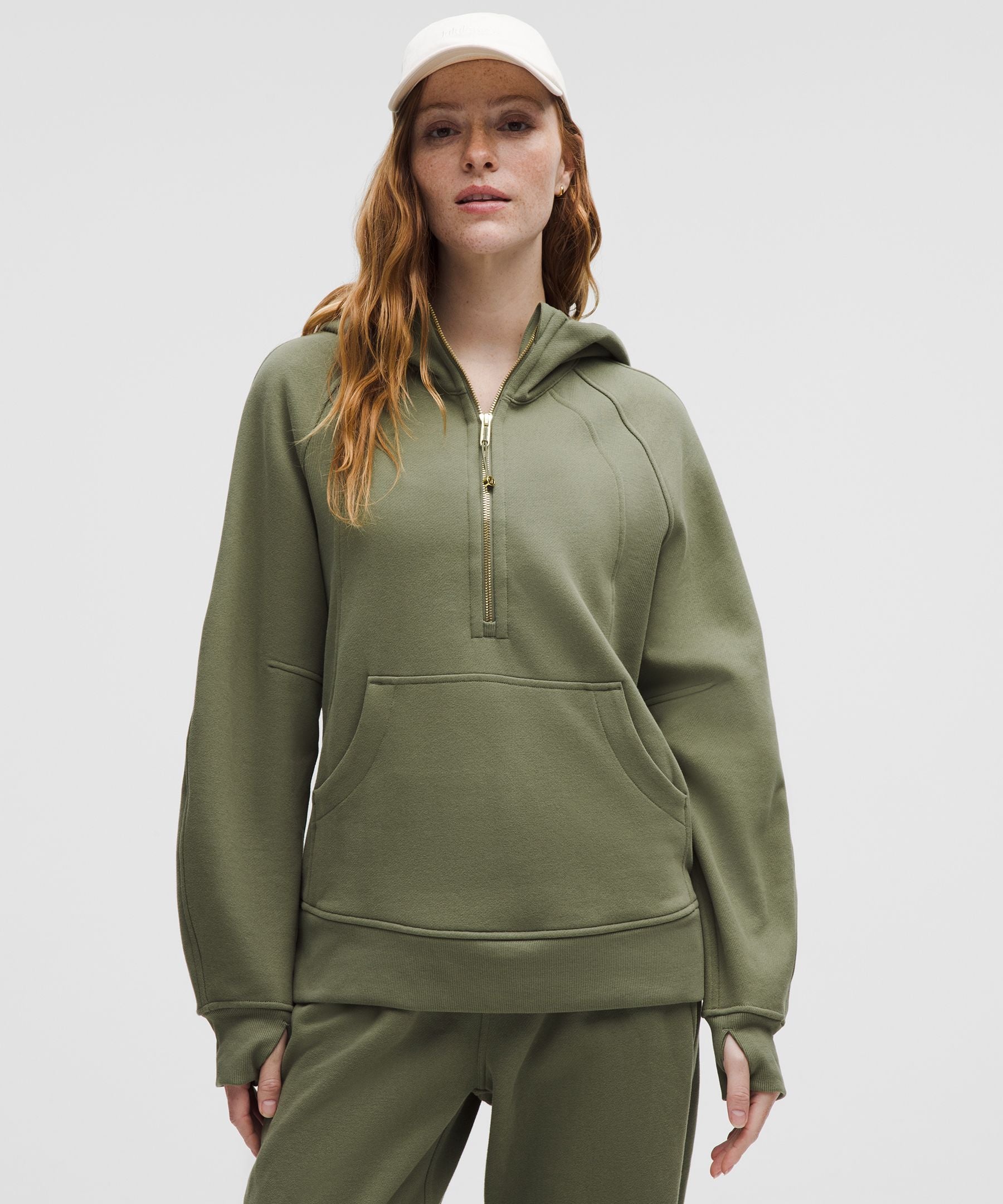 Lululemon Scuba Oversized Half-Zip Hoodie *Long Bay Leaf/Gold