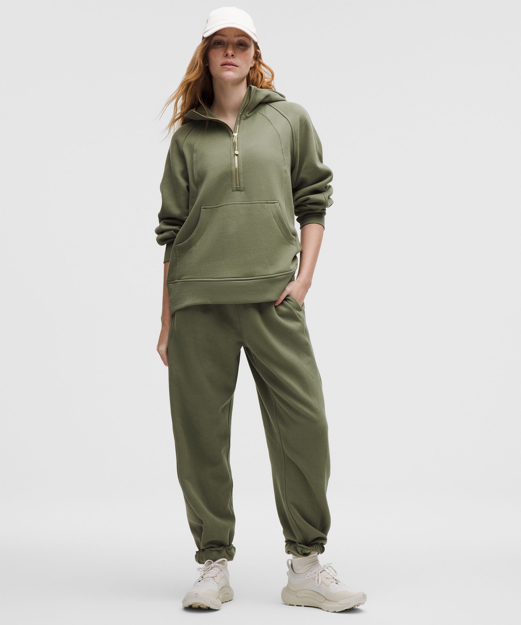 Lululemon Scuba Oversized Half-Zip Hoodie *Long Bay Leaf/Gold