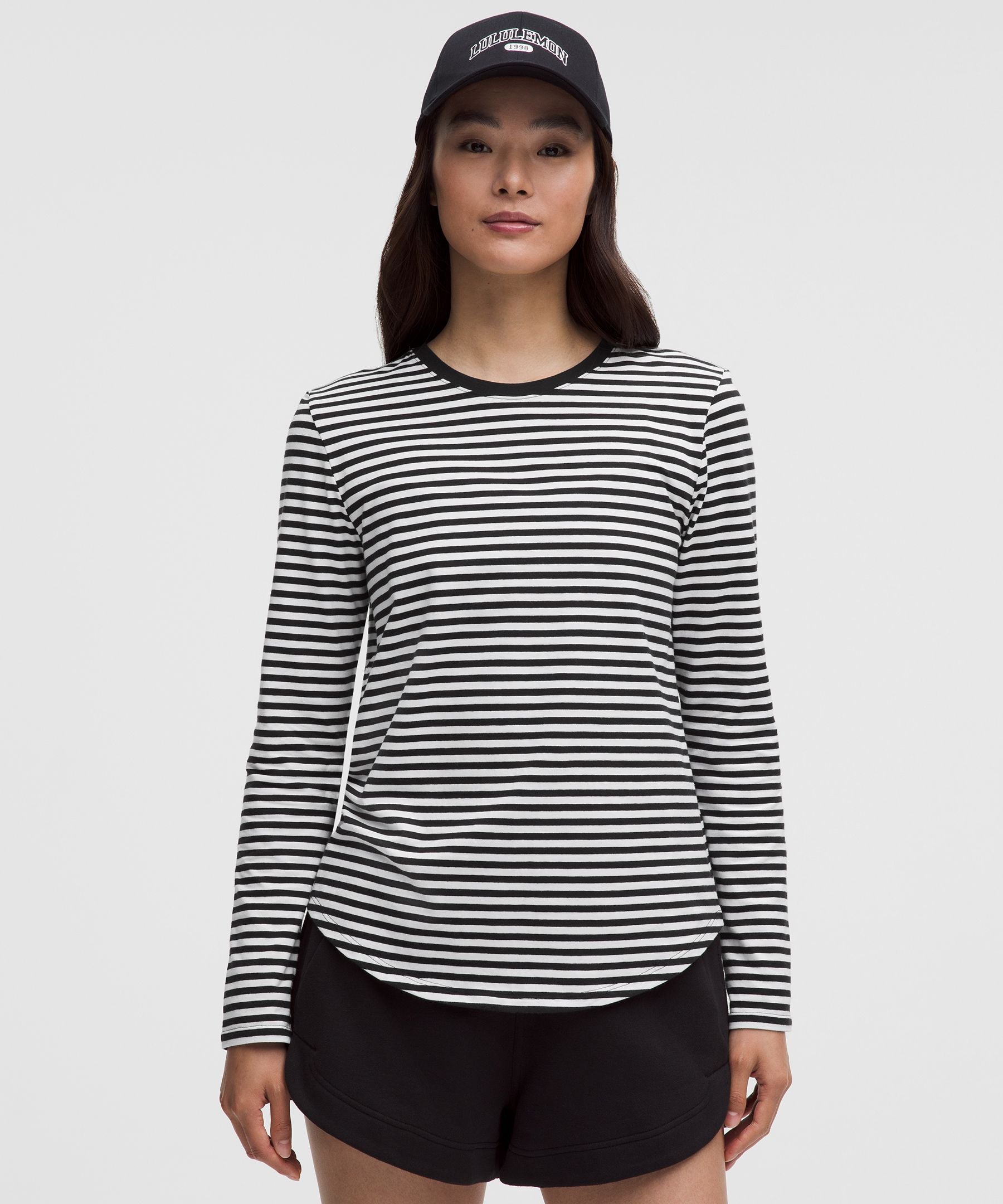 Lululemon Love Long-Sleeve Shirt Narrow Bold Stripe Black White