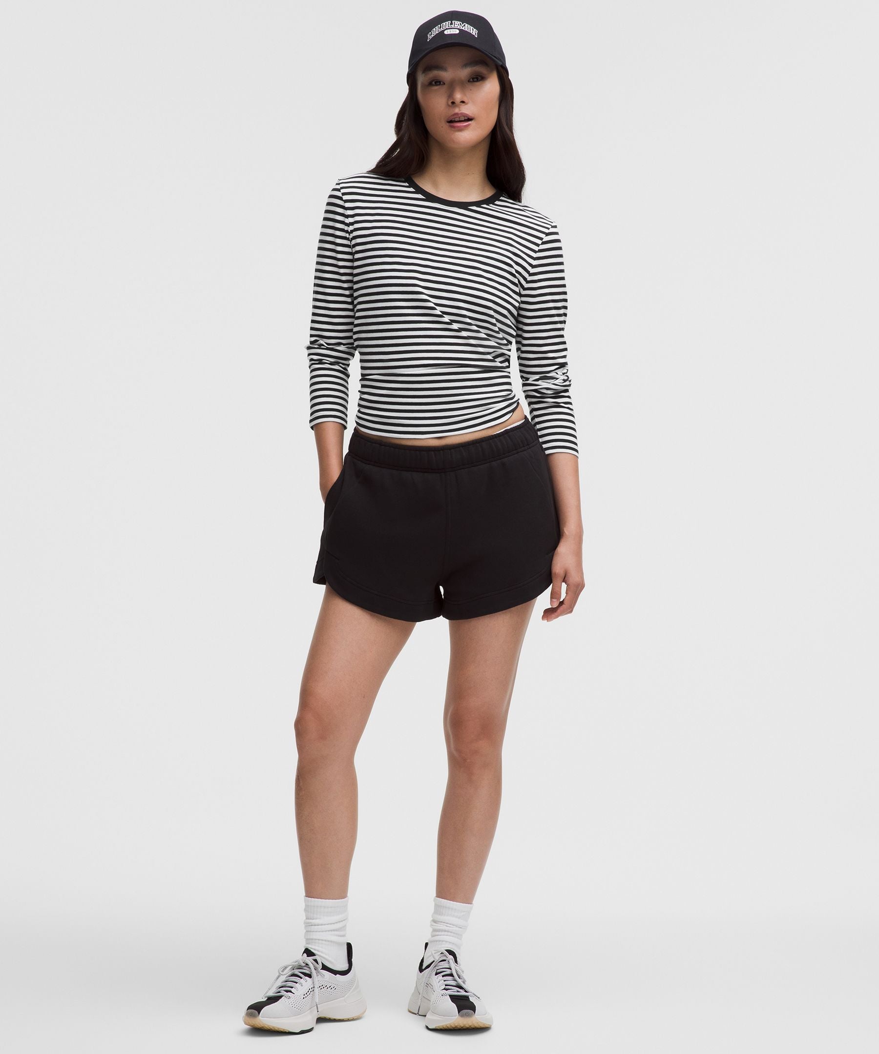 Lululemon Love Long-Sleeve Shirt Narrow Bold Stripe Black White