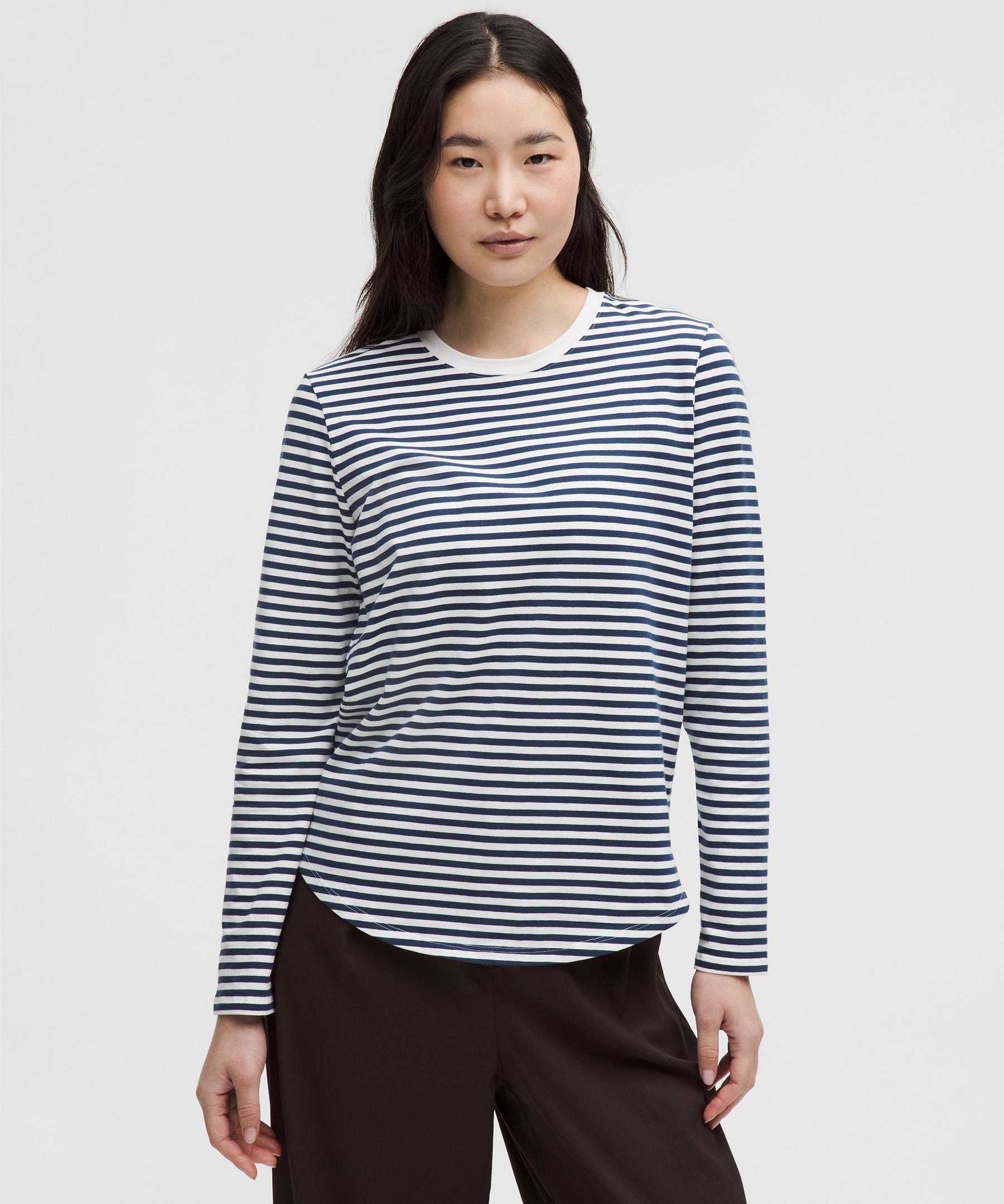 Lululemon Love Long-Sleeve Shirt Narrow Bold Stripe Club Blue White