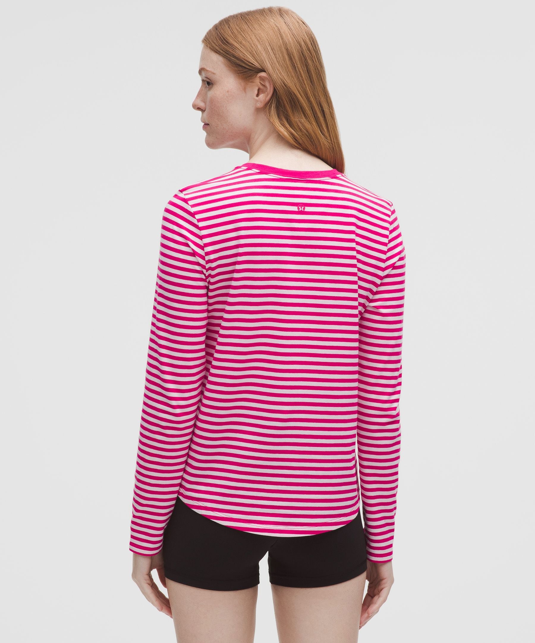 Lululemon Love Long-Sleeve Shirt Narrow Bold Stripe Calypso Pink Blissful Pink