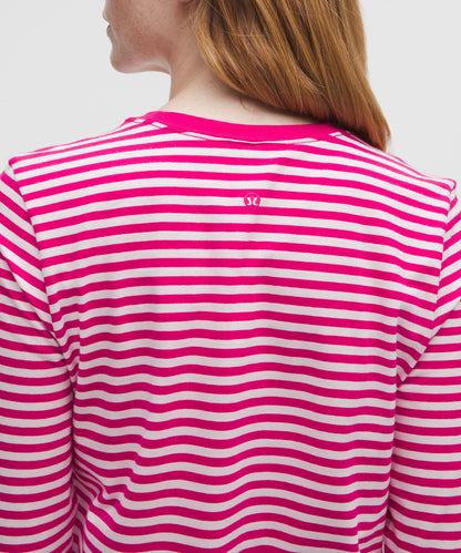 Lululemon Love Long-Sleeve Shirt Narrow Bold Stripe Calypso Pink Blissful Pink