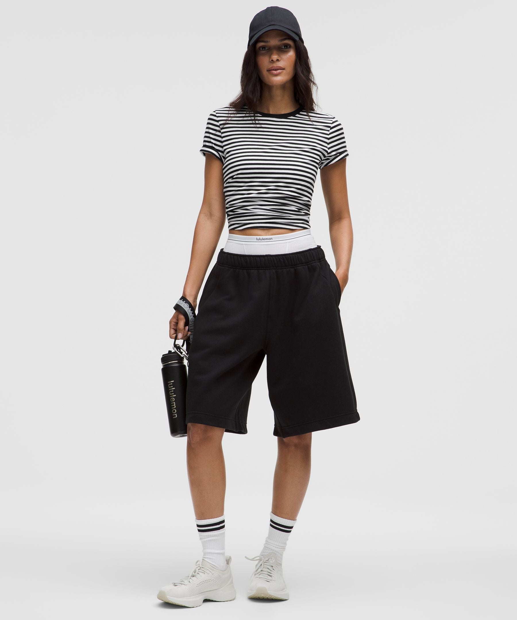 Lululemon Love Crewneck T-Shirt Narrow Bold Stripe Black White