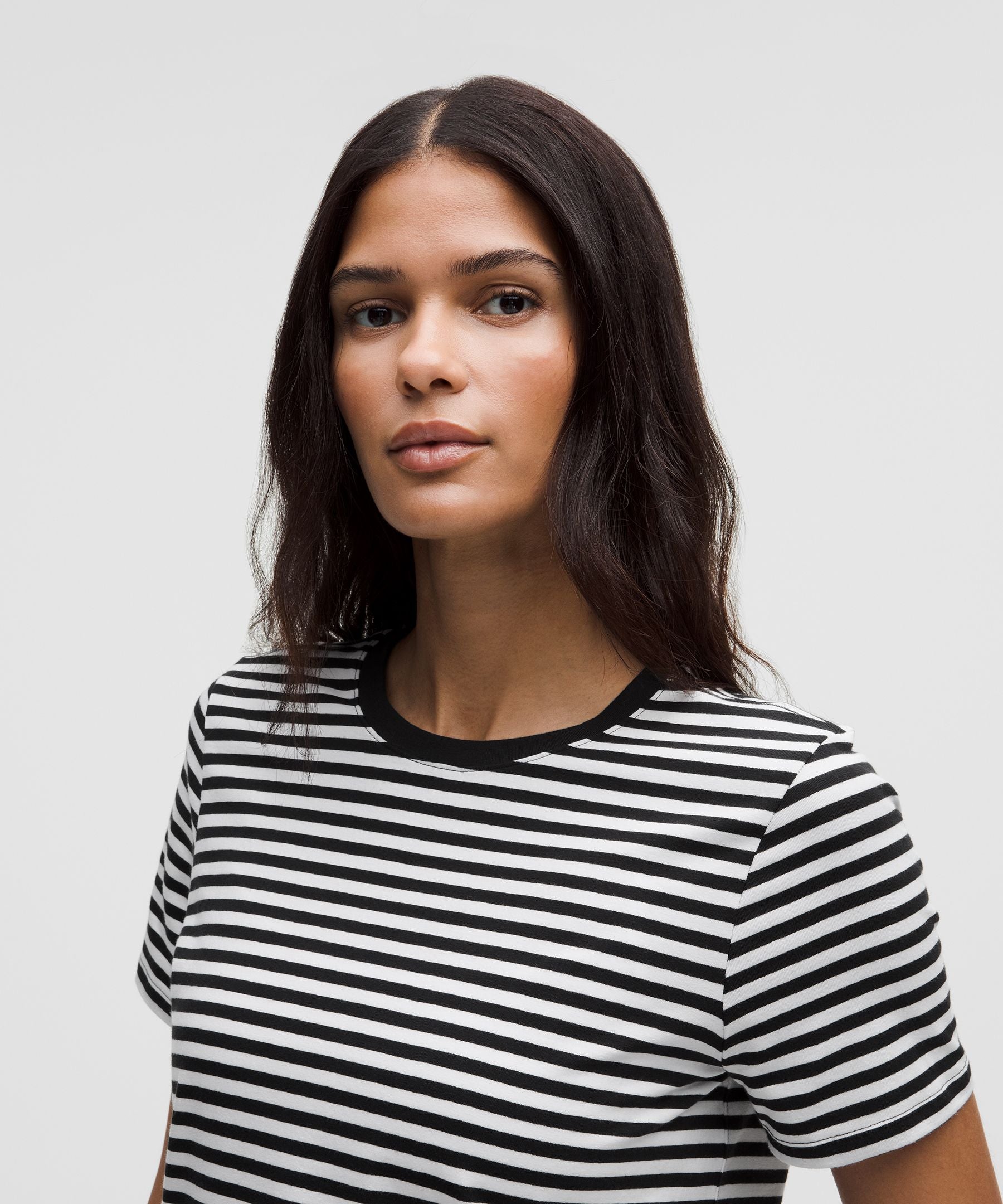 Lululemon Love Crewneck T-Shirt Narrow Bold Stripe Black White