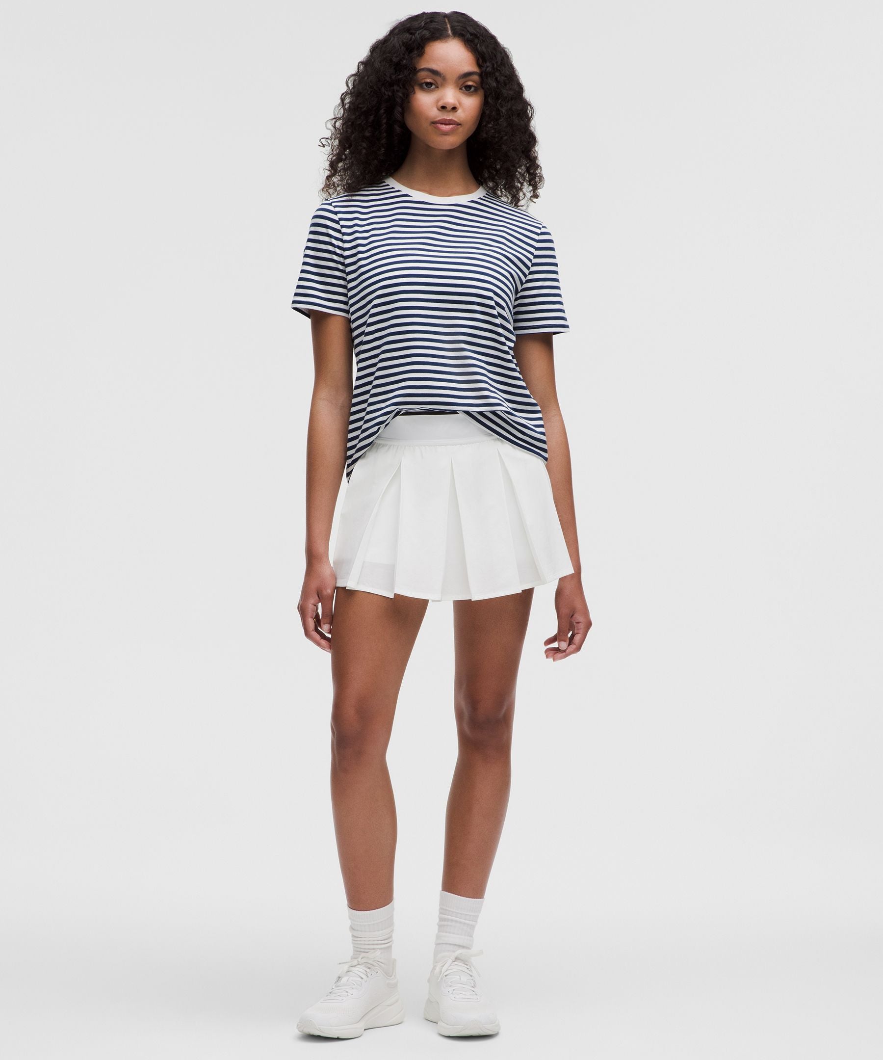 Lululemon Love Crewneck T-Shirt Narrow Bold Stripe Club Blue White