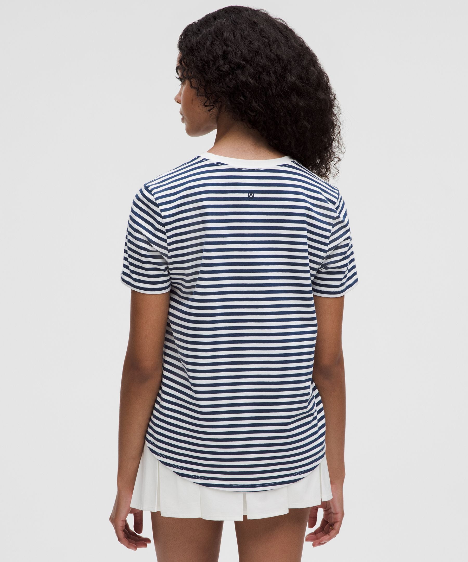Lululemon Love Crewneck T-Shirt Narrow Bold Stripe Club Blue White