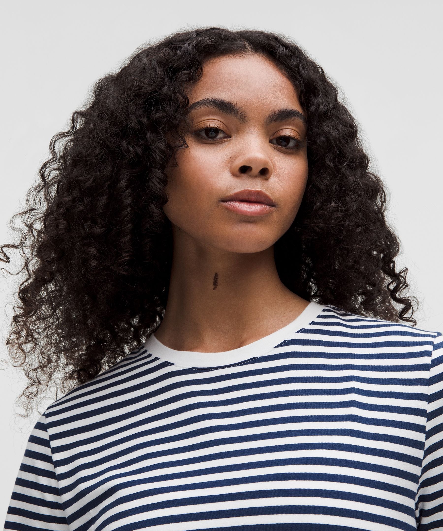 Lululemon Love Crewneck T-Shirt Narrow Bold Stripe Club Blue White