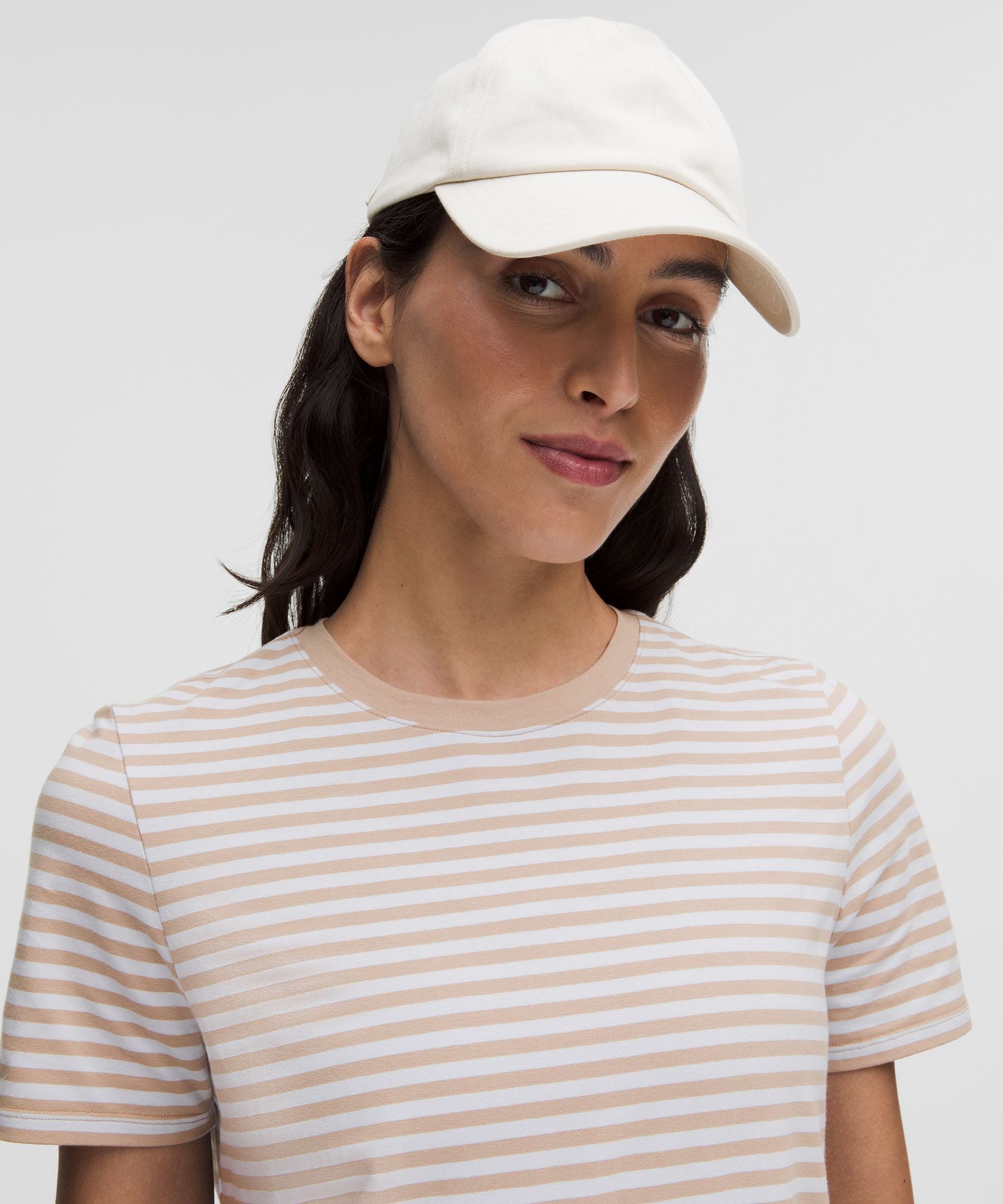 Lululemon Love Crewneck T-Shirt Narrow Bold Stripe Nutmeg Serene Blue