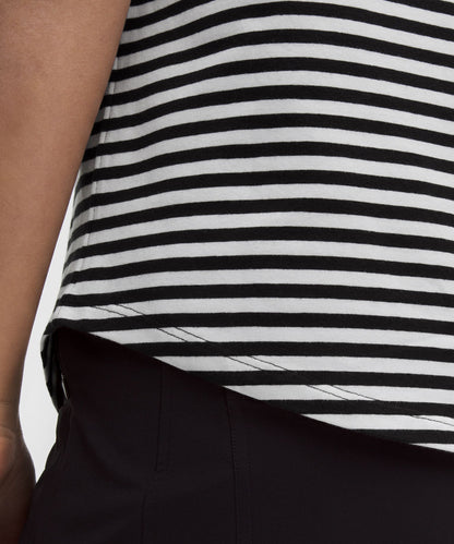Lululemon Love V-Neck T-Shirt Narrow Bold Stripe Black White