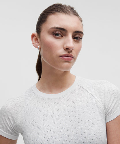 Lululemon Women's Swiftly Pointelle Cropped Short-Sleeve Shirt