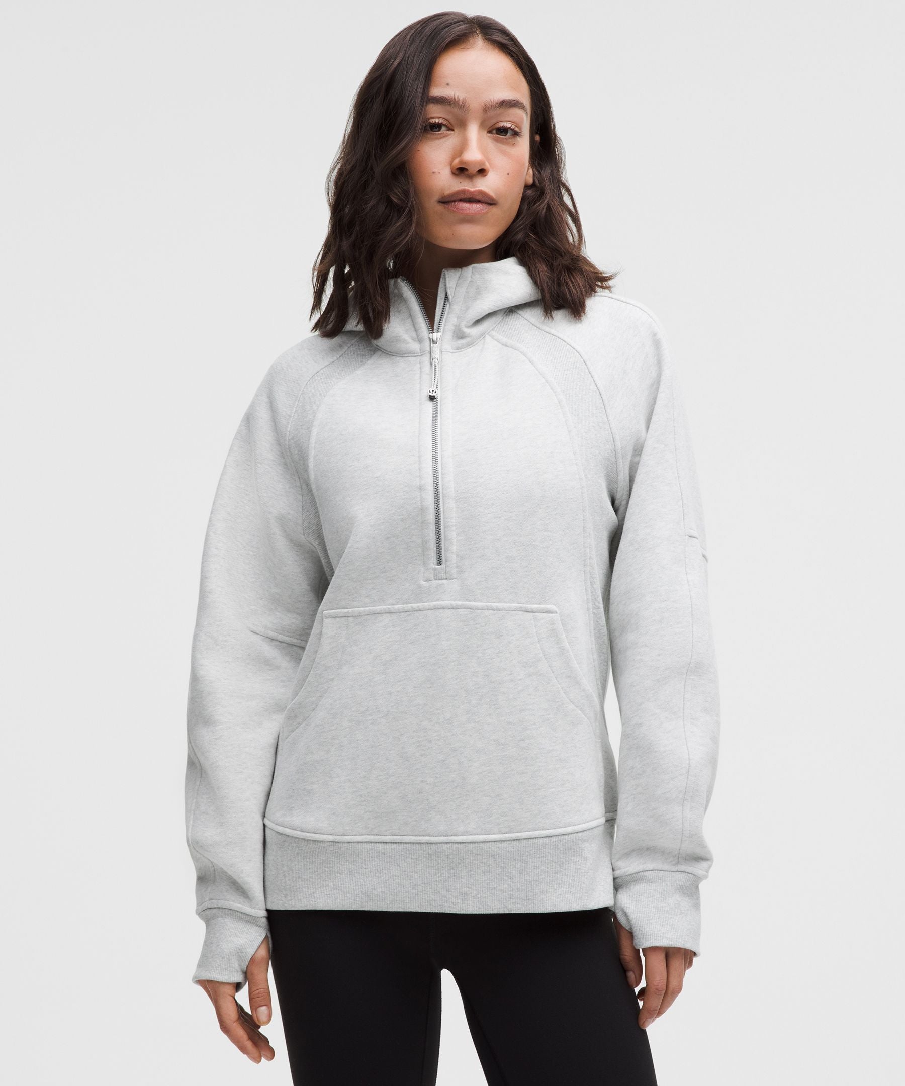 Lululemon Scuba Oversized Half-Zip Hoodie *Long Heathered Core Ultra Light Grey