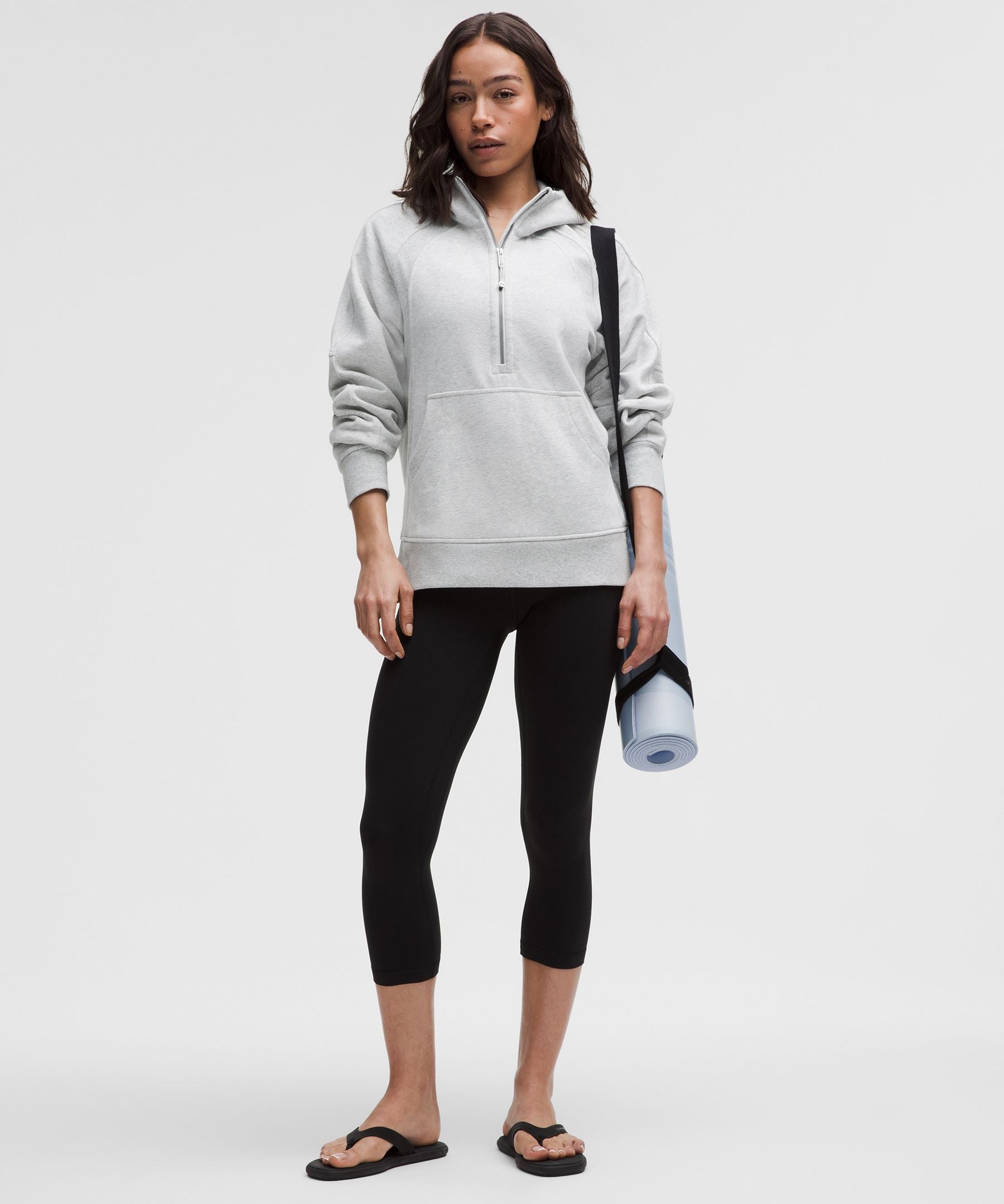 Lululemon Scuba Oversized Half-Zip Hoodie *Long Heathered Core Ultra Light Grey