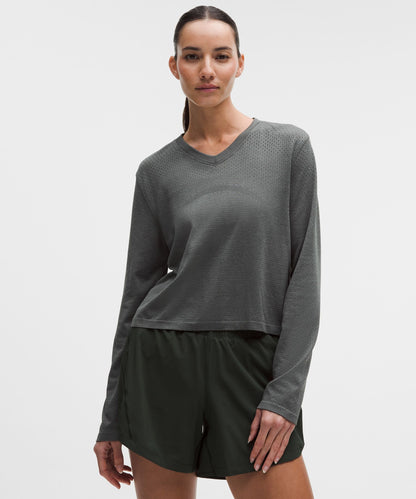Lululemon Women's Swiftly Open-Hole V-Neck Long-Sleeve Shirt