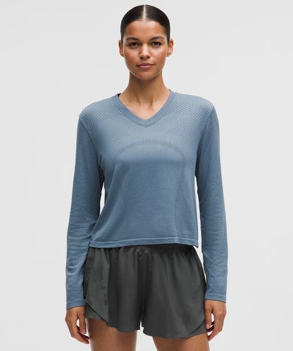 Lululemon Women's Swiftly Open-Hole V-Neck Long-Sleeve Shirt