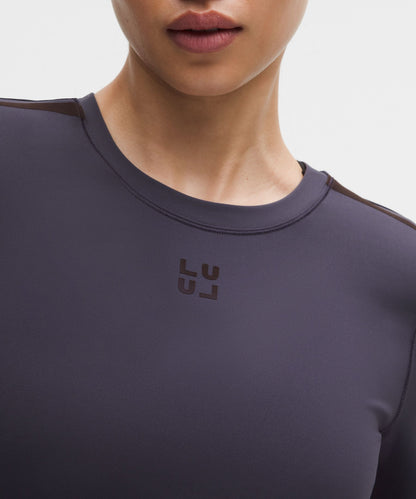 Lululemon Women's Wunder Train Cropped Long-Sleeve Shirt *Flocked