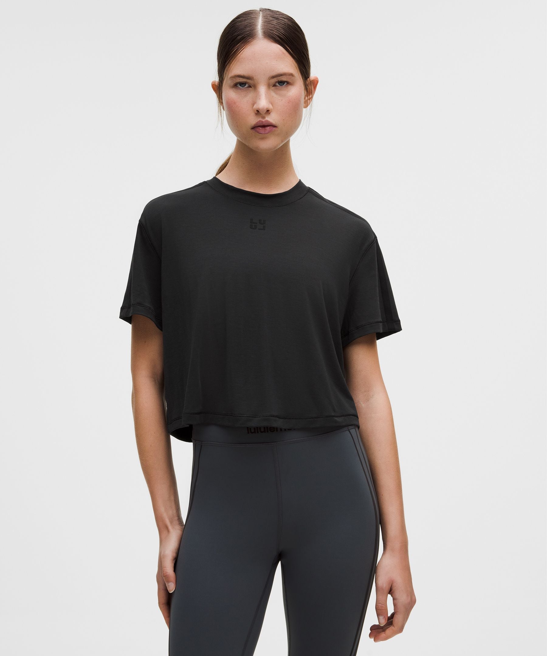 Lululemon Women's Jersey Training Cropped Short-Sleeve Shirt *Flocked