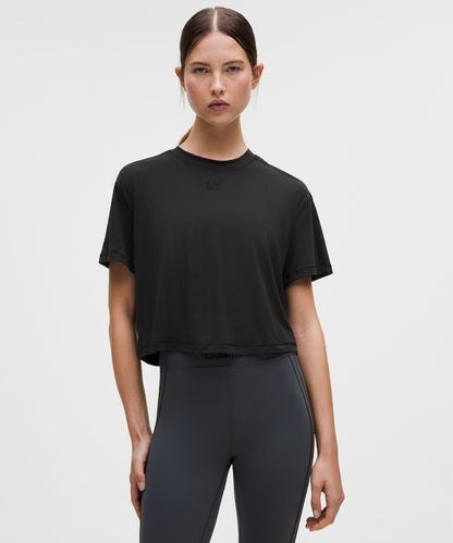 Lululemon Women's Jersey Training Cropped Short-Sleeve Shirt *Flocked