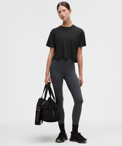 Lululemon Women's Jersey Training Cropped Short-Sleeve Shirt *Flocked