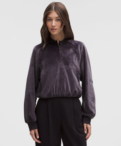 Lululemon Women's Scuba Cropped Henley Pullover *Velvet