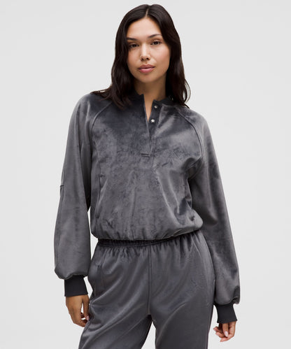Lululemon Women's Scuba Cropped Henley Pullover *Velvet