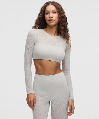 Lululemon Women's Paisley Lace Jacquard Long-Sleeve Bandeau *Light Support, A/B Cup