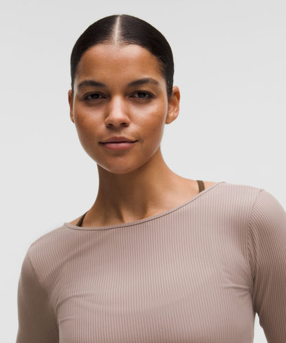 Lululemon Women's Ribbed Scoop-Back Yoga Long-Sleeve Shirt