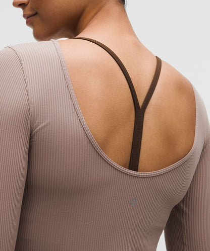 Lululemon Women's Ribbed Scoop-Back Yoga Long-Sleeve Shirt